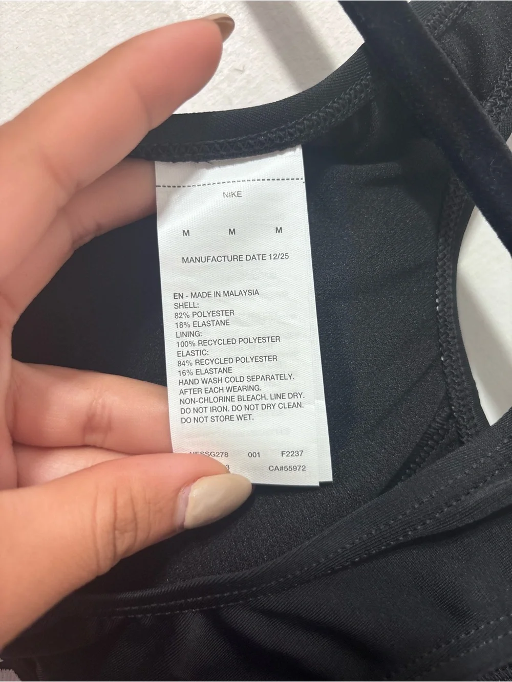Nike Black Sports Bra with White Logo Band